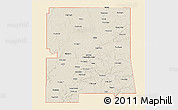 Classic Style 3D Map of ZIP codes starting with 743, single color outside