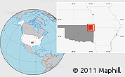 Gray Location Map of ZIP codes starting with 743, highlighted country, highlighted state