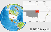 Physical Location Map of ZIP codes starting with 743, highlighted country, highlighted state