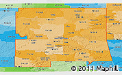 Political Shades Panoramic Map of ZIP codes starting with 743