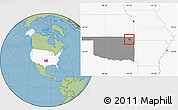 Savanna Style Location Map of ZIP code 74301, highlighted country, highlighted state