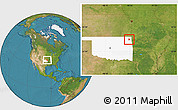 Satellite Location Map of ZIP code 74331, highlighted state
