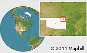 Satellite Location Map of ZIP code 74332, highlighted state