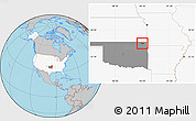 Gray Location Map of ZIP code 74333, highlighted country, highlighted state