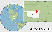 Savanna Style Location Map of ZIP code 74333, highlighted county, highlighted state