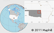 Gray Location Map of ZIP code 74337, highlighted country, highlighted state
