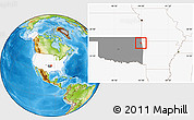 Physical Location Map of ZIP code 74338, highlighted country, highlighted state