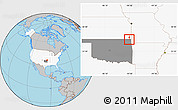 Gray Location Map of ZIP code 74339, highlighted country, highlighted state