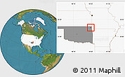 Satellite Location Map of ZIP code 74343, highlighted country, highlighted state
