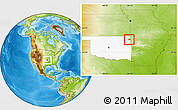 Physical Location Map of ZIP code 74344, highlighted state