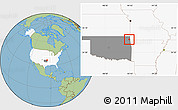 Savanna Style Location Map of ZIP code 74344, highlighted country, highlighted state