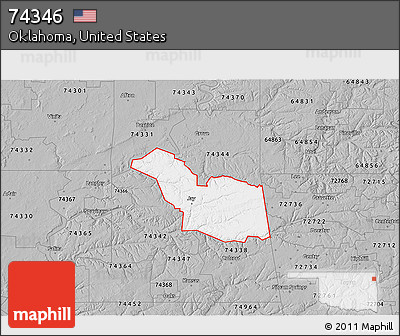 Gray 3D Map of ZIP Code 74346