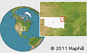 Satellite Location Map of ZIP code 74346, highlighted state