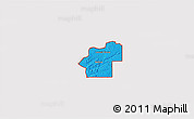 Political 3D Map of ZIP code 74352, cropped outside