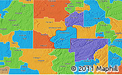 Political 3D Map of ZIP code 74352