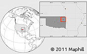 Blank Location Map of ZIP code 74352, highlighted country, highlighted state
