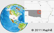 Physical Location Map of ZIP code 74352, highlighted country, highlighted state