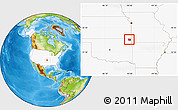 Physical Location Map of ZIP code 74354, highlighted country, highlighted county