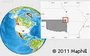 Physical Location Map of ZIP code 74354, highlighted country, highlighted state