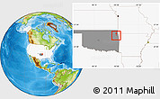 Physical Location Map of ZIP code 74359, highlighted country, highlighted state