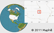 Satellite Location Map of ZIP code 74360, highlighted country, highlighted county