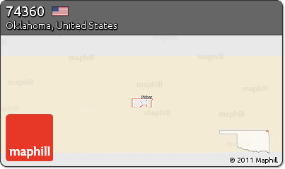 Classic Style Panoramic Map of ZIP Code 74360, single color outside