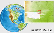 Physical Location Map of ZIP code 74363, highlighted state