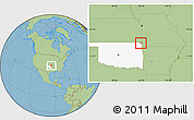 Savanna Style Location Map of ZIP code 74363, highlighted state
