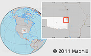 Gray Location Map of ZIP code 74368, highlighted state