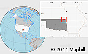 Gray Location Map of ZIP code 74369, highlighted country, highlighted state