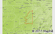 Physical Map of ZIP code 74370