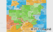 Political Shades 3D Map of ZIP codes starting with 744