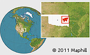 Satellite Location Map of ZIP codes starting with 744, highlighted state
