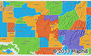 Political 3D Map of ZIP code 74403