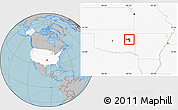 Gray Location Map of ZIP code 74403, highlighted country, highlighted county, hill shading