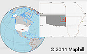 Gray Location Map of ZIP code 74403, highlighted country, highlighted state