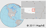 Gray Location Map of ZIP code 74403, highlighted state