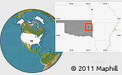 Satellite Location Map of ZIP code 74403, highlighted country, highlighted state