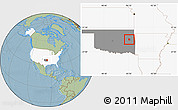Savanna Style Location Map of ZIP code 74403, highlighted country, highlighted state, hill shading