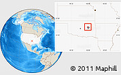 Shaded Relief Location Map of ZIP code 74421, highlighted country, highlighted county