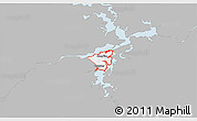 Gray 3D Map of ZIP code 74425, single color outside