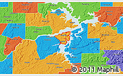Political 3D Map of ZIP code 74425