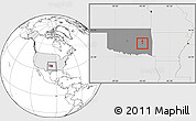 Blank Location Map of ZIP code 74425, highlighted country, highlighted state