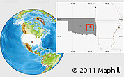 Physical Location Map of ZIP code 74425, highlighted country, highlighted state