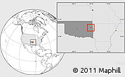 Blank Location Map of ZIP code 74427, highlighted country, highlighted state