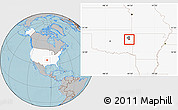 Gray Location Map of ZIP code 74427, highlighted country, highlighted county, hill shading