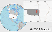 Gray Location Map of ZIP code 74427, highlighted country, highlighted state