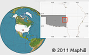 Satellite Location Map of ZIP code 74427, highlighted country, highlighted state