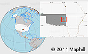 Gray Location Map of ZIP code 74435, highlighted country, highlighted state