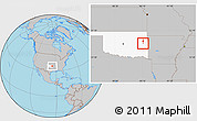 Gray Location Map of ZIP code 74435, highlighted state